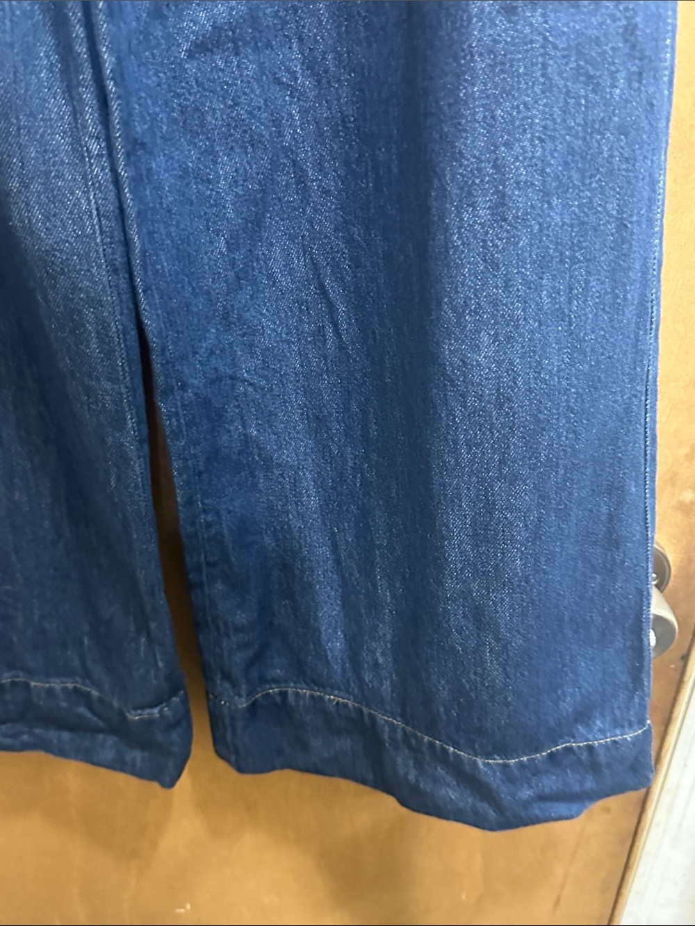 Reiss Navy Wide-Leg Denim Trousers - Picture 12 of 12